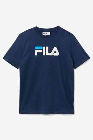 FILA Eagle Tee Shirts Navy / Blue,Womens Clothing | CA.HRIYAJ547